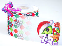 LBP27444 - Listón Estampado de 7,5 cm - Navidad (Tira)