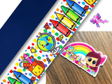 PXQ00041 - 1 Listón Estampado + 1 Listón Unicolor + 1 Resina para Moño