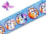 LBP07382 - Listón Estampado de 7,5 cm - Bluey (por metro)