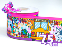 LBP07169 - Listón Impreso de 7,5 cm - Bluey (por metro)