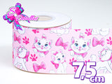 LBP07321 - Listón Estampado de 7,5 cm - Marie (por metro)