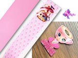 PAQ01217 - 1 Listón Estampado + 1 Listón Unicolor + 1 Shaker Grande para Moño