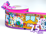 LBP07169 - Listón Impreso de 7,5 cm - Bluey (por metro)