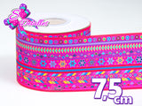 LBP07328 - Listón Estampado de 7,5 cm - Mexico (por metro)