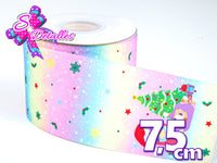 LBP27446 - Listón Estampado de 7,5 cm - Navidad (Tira)