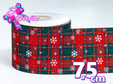 LBP27474 - Listón Estampado de 7,5 cm - Navidad (por metro)
