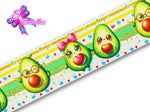 LBP07127 - Listón Estampado de 7,5 cm - Aguacate (por metro)