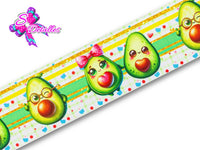 LBP07127 - Listón Impreso de 7,5 cm - Aguacate (por metro)