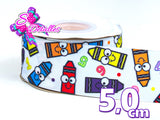 LBP06065 - Listón Impreso de 5,0 cm - Crayola (por metro)