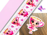 PXQ00046 - 1 Listón Estampado + 1 Listón Unicolor + 1 Resina para Moño