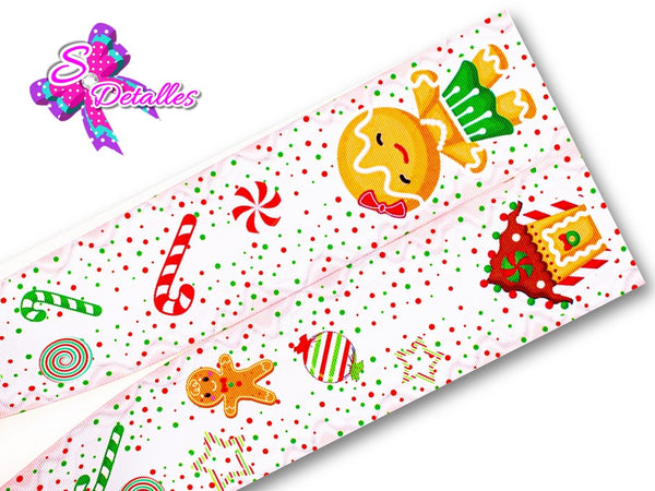 LBP27448 - Listón Estampado de 7,5 cm - Navidad (Tira)