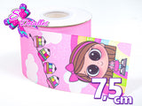 PXQ00374 - 1 Listón Estampado + 1 Listón Unicolor + 1 Resina para Moño