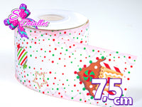LBP27448 - Listón Estampado de 7,5 cm - Navidad (Tira)