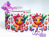 LBP27476 - Listón Estampado de 7,5 cm - Navidad (por metro)pia)