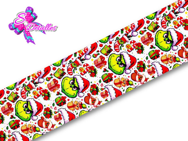 LBP27449 - Listón Estampado de 7,5 cm - Navidad (por metro)