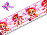 LBP07365 - Listón Estampado de 7,5 cm - Vaquera (por metro)