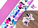 PXQ00449 - 1 Listón Estampado + 1 Listón Unicolor + 1 Resina para Moño