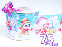 LBP27426 - Listón Estampado de 7,5 cm - Navidad (por metro)