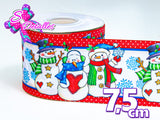 LBP27454 - Listón Estampado de 7,5 cm - Navidad (por metro)