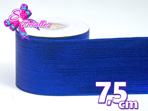 LBM07002 - Listón Metalico de 7,5 cm - Azul Rey (por metro) – SDetalles