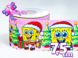 LBP27477 - Listón Estampado de 7,5 cm - Navidad (por metro)