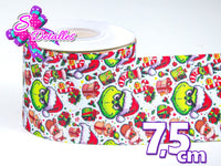 LBP27449 - Listón Estampado de 7,5 cm - Navidad (por metro)