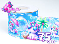 PAQ01157 - 1 Listón Estampado + 1 Listón Unicolor + 1 Shaker Grande para Moño