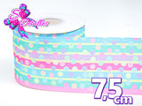 LBP07456 - Listón Estampado de 7,5 cm - Puntos (por metro)