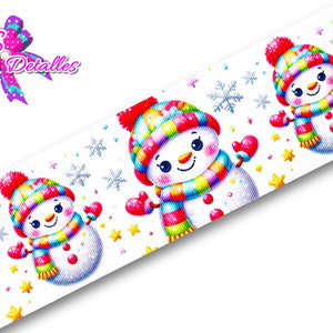 LBP27478 - Listón Estampado de 7,5 cm - Navidad (por metro)
