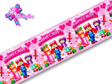 LBP07263 - Listón Estampado de 7,5 cm - Minecraft (por metro)