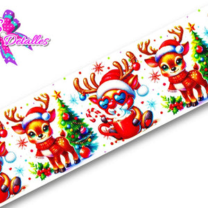 LBP27479 - Listón Estampado de 7,5 cm - Navidad (por metro)