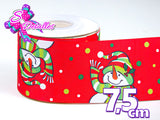 LBP27451 - Listón Estampado de 7,5 cm - Navidad (por metro)