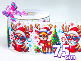 LBP27479 - Listón Estampado de 7,5 cm - Navidad (por metro)
