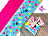 PAQ01055 - 1 Listón Estampado + 1 Listón Unicolor + 1 Shaker Grande para Moño
