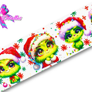 LBP27480 - Listón Estampado de 7,5 cm - Navidad (por metro)