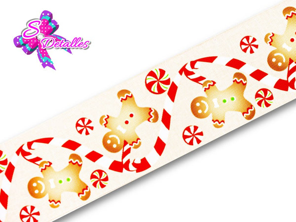 LBP27452 - Listón Estampado de 7,5 cm - Navidad (por metro)