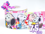 LBP07385 - Listón Estampado de 7,5 cm - Snoopy (por metro)