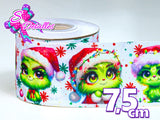LBP27480 - Listón Estampado de 7,5 cm - Navidad (por metro)