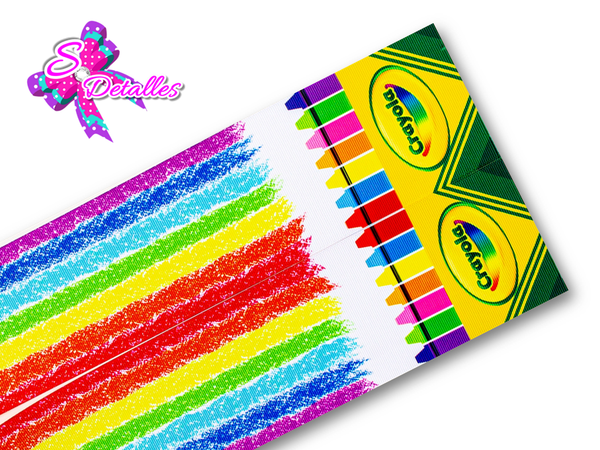 LBP07419 - Listón Impreso de 7,5 cm - Crayola (Tira de 90 cm)