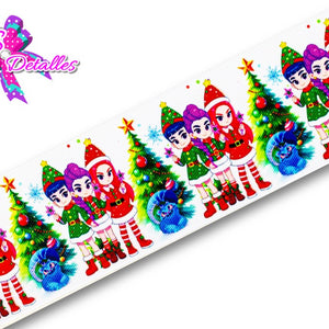 LBP27481 - Listón Estampado de 7,5 cm - Navidad (por metro)