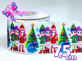 LBP27481 - Listón Estampado de 7,5 cm - Navidad (por metro)