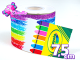 LBP07419 - Listón Impreso de 7,5 cm - Crayola (Tira de 90 cm)