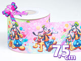 LBP07023 - Listón Estampado de 7,5 cm - Pluto (por metro)