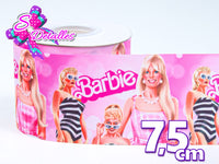 LBP07452 - Listón Impreso de 7,5 cm - Barbie (por metro)