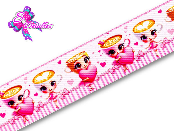 LBP06070 - Listón Estampado de 5,0 cm - Ballerina Capuchina (por metro)