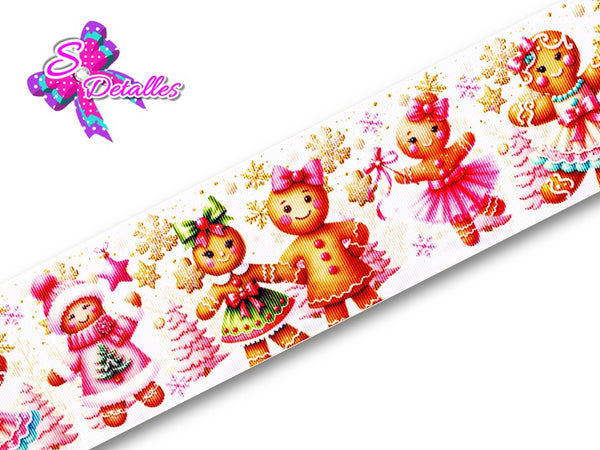 LBP27427 - Listón Estampado de 7,5 cm - Navidad (por metro)
