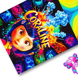LBP07393 - Listón Estampado de 7,5 cm - Coraline (por tira)