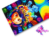 LBP07393 - Listón Estampado de 7,5 cm - Coraline (por tira)