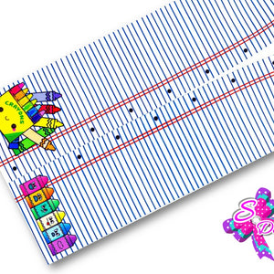 LBP07420 - Listón Estampado de 7,5 cm - Clases (Tira de 81 cm)