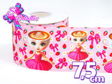 PXQ00051 - 1 Listón Estampado + 1 Listón Unicolor + 1 Resina para Moño